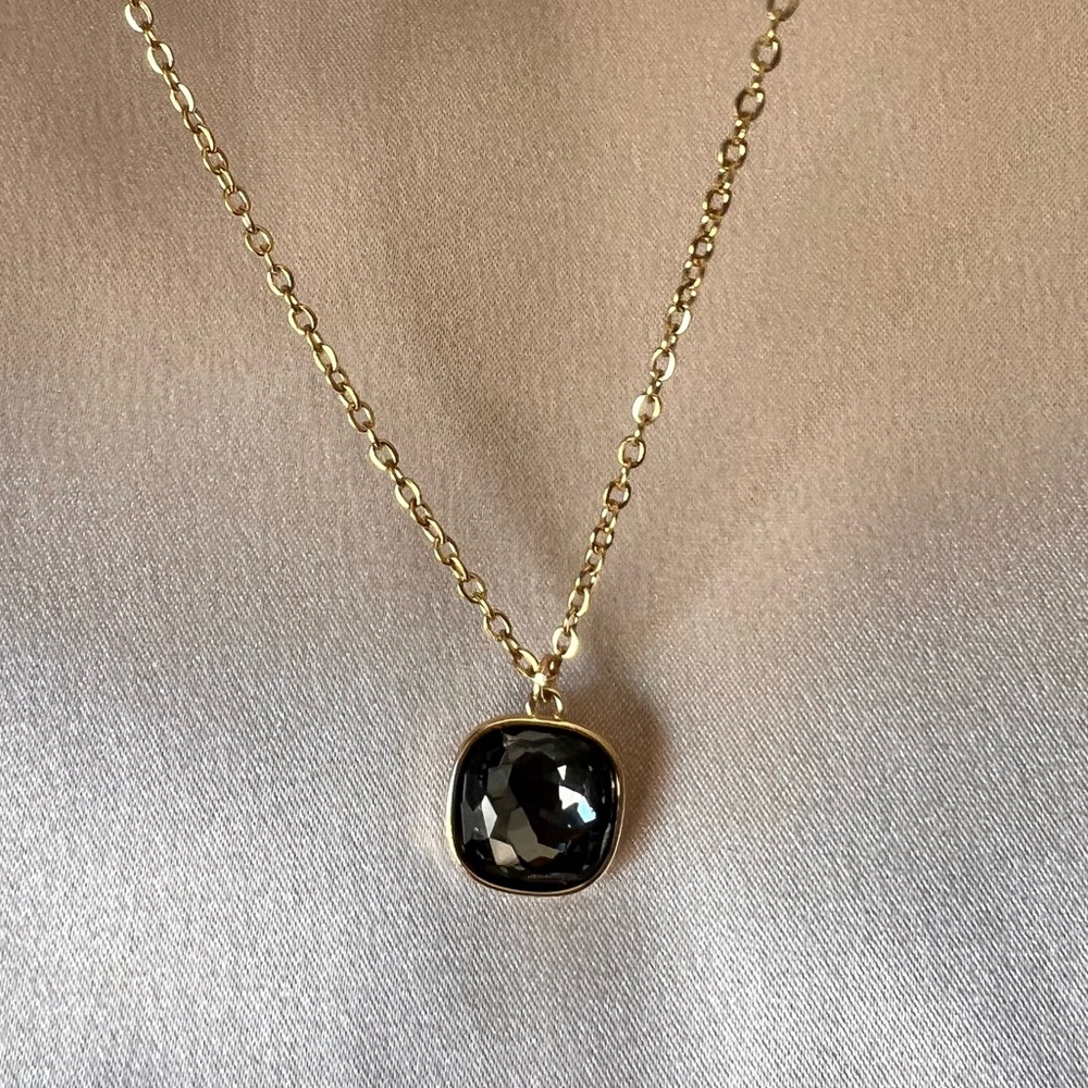 Austrian Smoky Quartz Pendant Necklace.